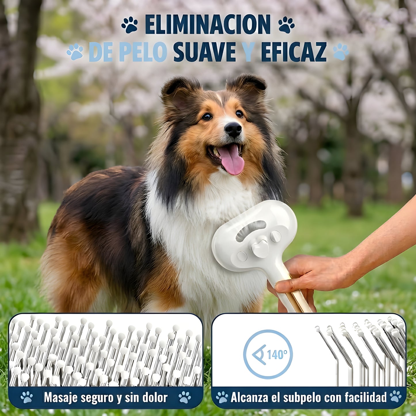 Cepillo vapor elimina pelo mascotas